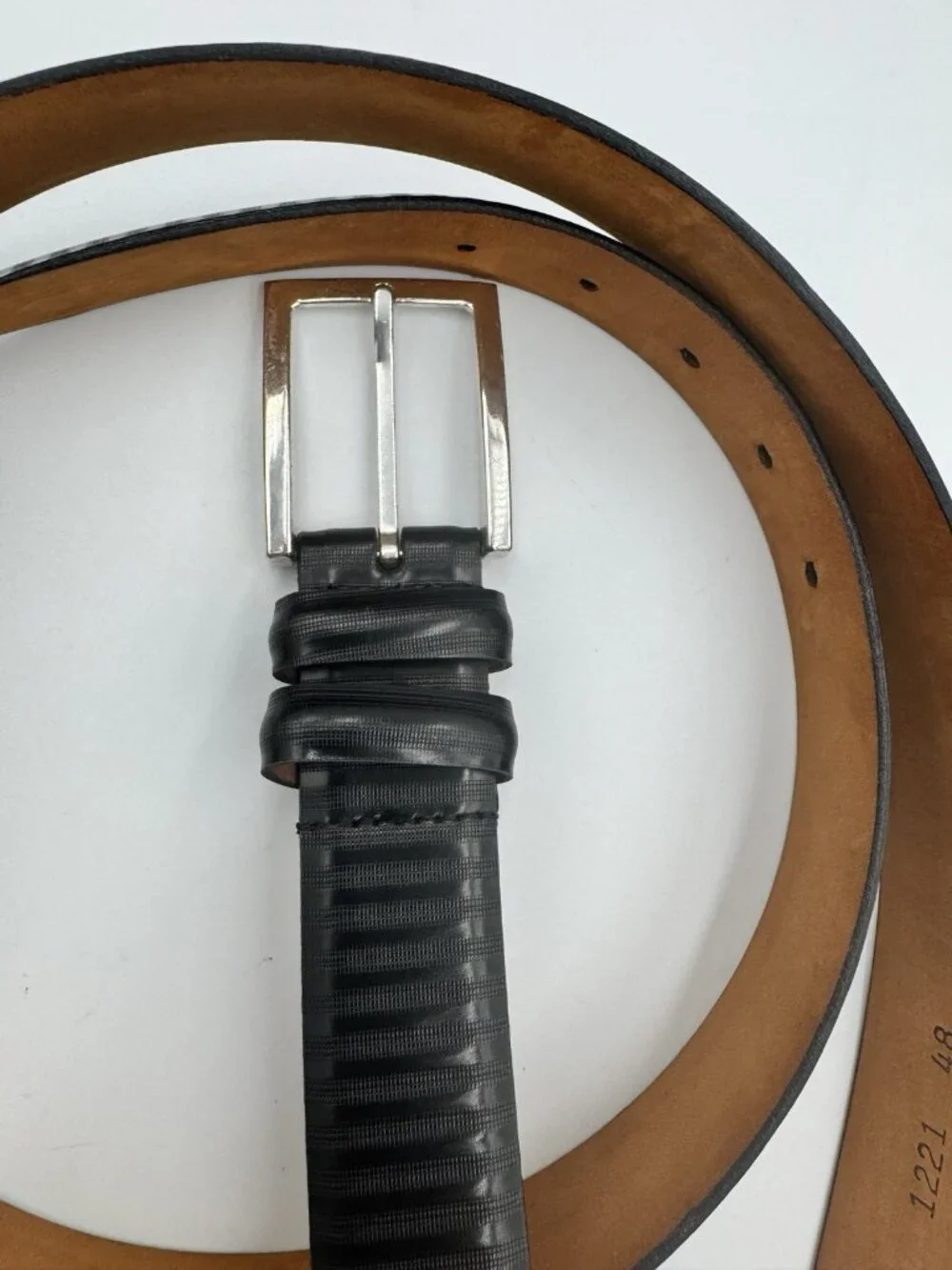 Lejon Bayport Italian Calfskin Black Leather Belt